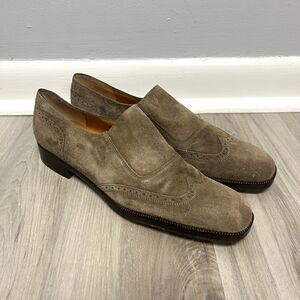 Salvatore Ferragamo Dress Shoes Womens 9 AA (Narrow) Futura Tan Suede Oxford New